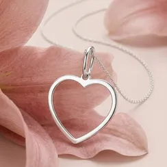 Сердце контур подвеска из серебра