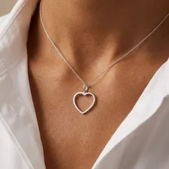 Сердце контур подвеска из серебра