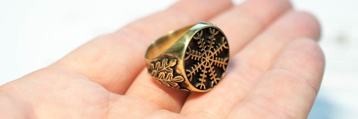 Агисхьяльм бронзовое кольцо