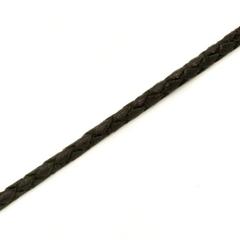 Шнур кожаный плетеный 3-4 мм