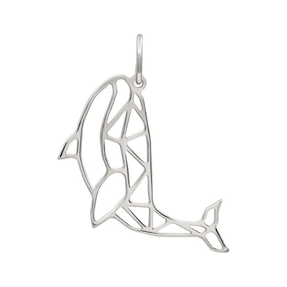 Подвеска Кит - кулон из серебра 925, вид сзади