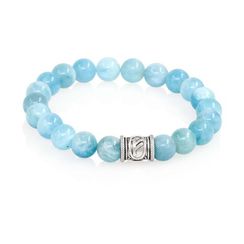Браслет Денежный импульс из натурального аквамарина с руной Феху из мельхиора