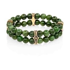 Браслет Всевидящее Око из Бронзы Двойной с нефритом 8 мм