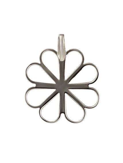 Подвеска «Клевер» из серебра, вид сзади