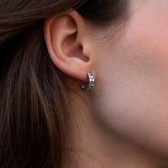 Серьги Фазы Луны в форме дуги из серебра 925 пробы