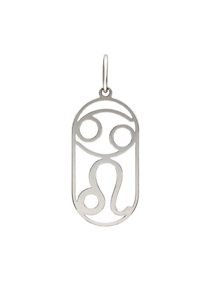 Подвеска Куспид Рак-Лев из серебра, вид спереди