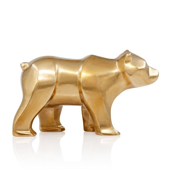 Статуэтка Медведь - фигурка в виде мишки из бронзы, вид боком 1