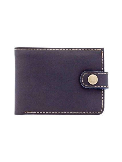 Фото портмоне Классическое синяя кожа, вид фасад.