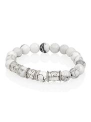 Браслет из натурального магнезита с рунами Кеназ, Гебо, Лагуз - Женская привлекательность