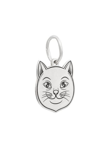 Кот подвеска из серебра 925 пробы, вид сбоку