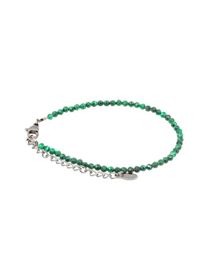 Фото браслет из малахита 2034/3_малахит на белом фоне сбоку