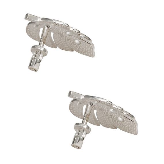 Серьги-пусеты Лист Монстеры из серебра 925 пробы, вид 3