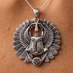 Жук Скарабей малый - подвеска из серебра