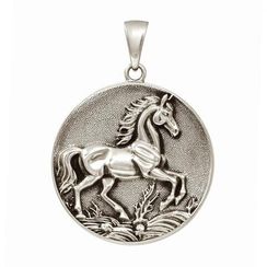 Лошадь - подвеска из мельхиора