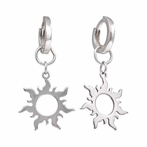 Серьги Конго 12 мм с подвеской Солнце из серебра 925, вид 1