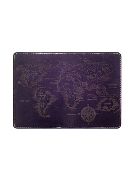 Фото обложка для паспорта Карта синяя кожа, вид в развернутом виде.