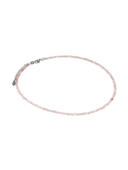 Фото чокер из розового кварца 2165/3_кварц_роз на белом фоне сбоку