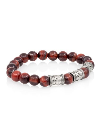 Браслет из натурального бычьего глаза с рунами Уруз, Ингуз, Беркана - Восстановление энергии, вид сбоку 1