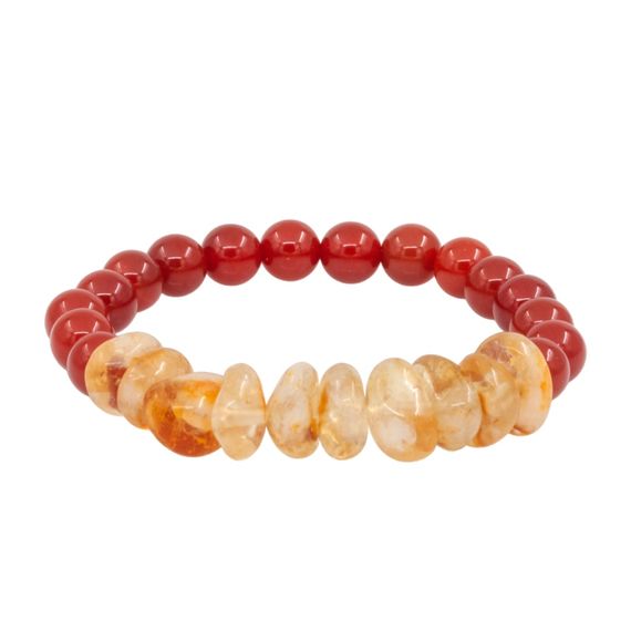 Браслет из натурального камня цитрин и сердолик, фото 1