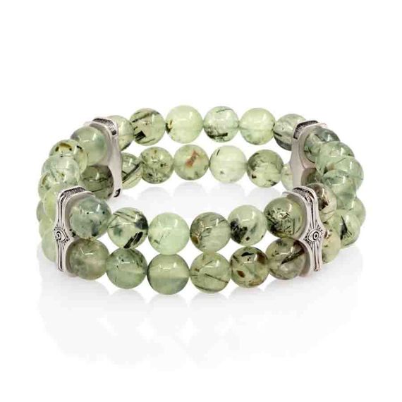 Браслет Всевидящее Око из Мельхиора Двойной с пренитом 8 мм, вид 2