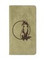 Фото функционального высокого кошелька Лиса из зеленого нубука, вид фасад.