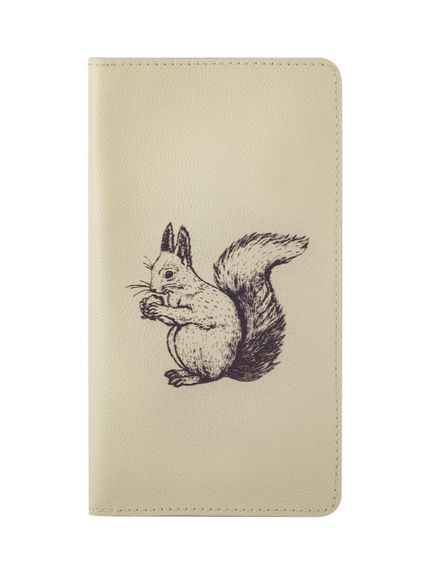 Фото функционального кошелька Белка из молочной кожи, вид фасад.