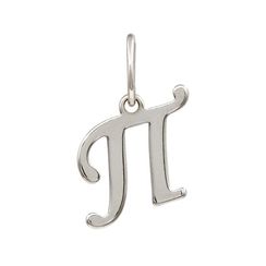 Подвеска в виде буквы П - кулон из серебра 925 пробы