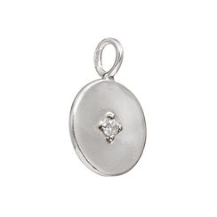 Подвеска Круг с камнем из серебра 925 пробы с фианитом