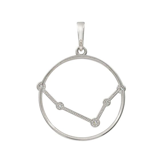 Подвеска на шею Созвездие Овен Знак зодиака серебро с фианитами, фото 2