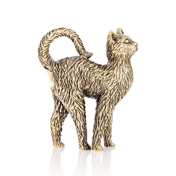 Статуэтка Кошка большая - фигурка из бронзы, вид боком 1