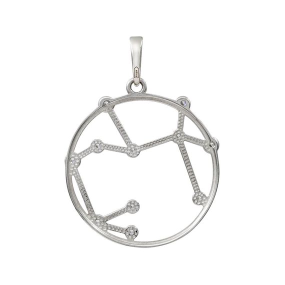 Подвеска на шею Созвездие Стрелец Знак зодиака серебро с фианитами, фото 2
