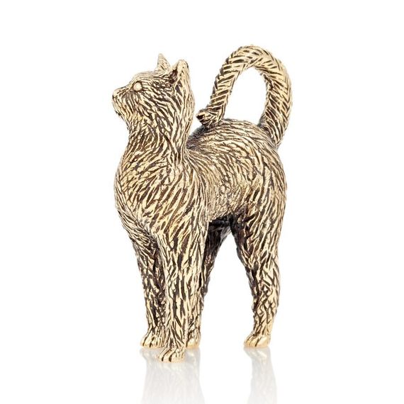 Статуэтка Кошка большая - фигурка из бронзы, вид полубоком 2