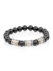 Браслет из натурального чёрного кварца с рунами Кеназ, Гебо, Лагуз - Женская привлекательность