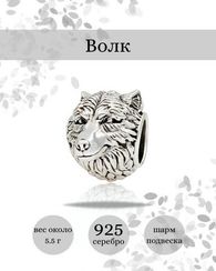 Шарм Волк из серебра