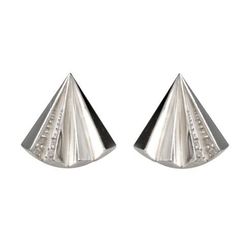 Серьги-пусеты Веер из серебра 925 пробы с фианитами