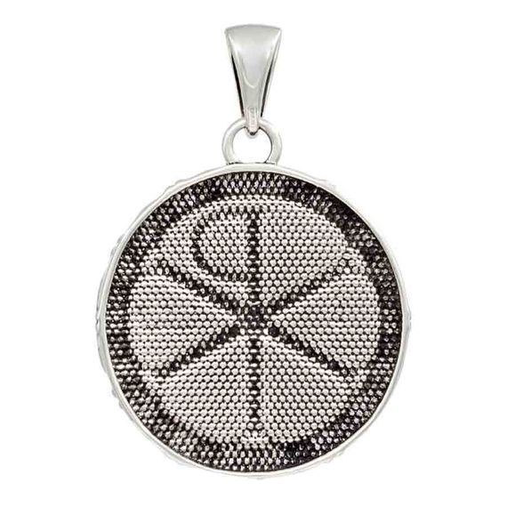 Подвеска Хризма RH односторонняя - кулон из серебра 925 пробы, вид 3