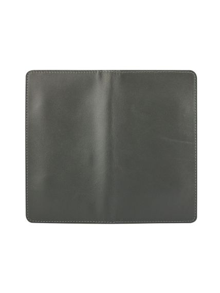 Фото функционального кошелька Классический из серой кожи, вид сзади.