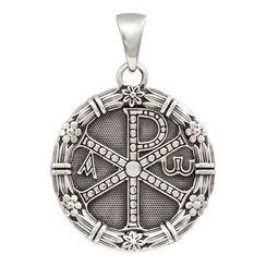 Подвеска Хризма RH односторонняя - кулон из серебра 925 пробы