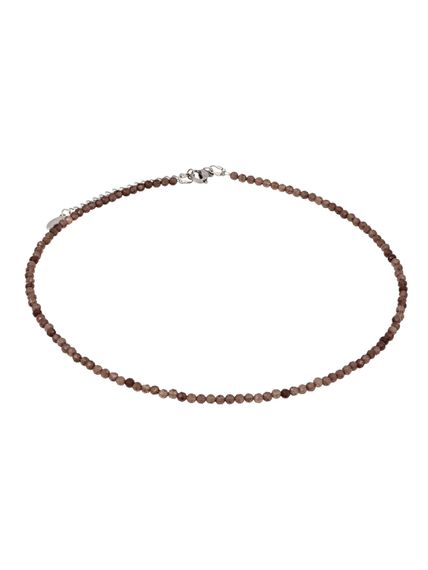 Фото чокер из раухтопаза 2165/3_раухтопаз на белом фоне анфас