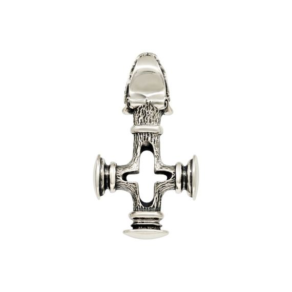 Волчий крест большой - подвеска из мельхиора, вид сзади