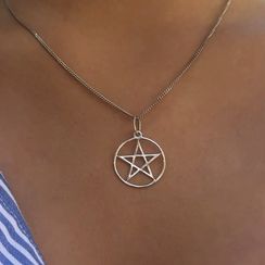 Пентаграмма в круге подвеска из серебра