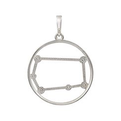 Подвеска на шею Созвездие Близнецы Знак зодиака серебро с фианитами