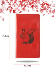 Кошелек Белка красная кожа