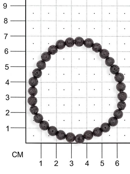 Браслет из лавового камня, на размерной сетке