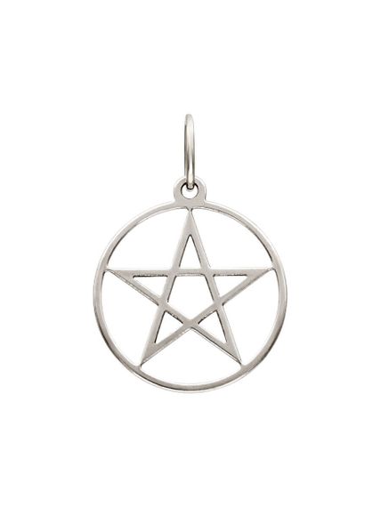 Подвеска Пентаграмма из серебра, вид сзади