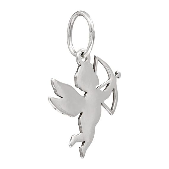 Подвеска Купидон - кулон из серебра, вид сзади полубоком