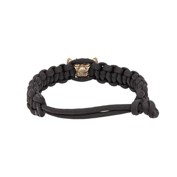 Браслет с шармом Сова из бронзы - чёрный паракорд, фото 4