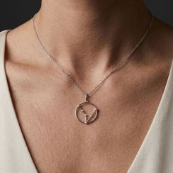 Подвеска на шею Созвездие Рыбы Знак зодиака серебро с фианитами