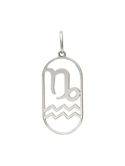 Подвеска Куспид Козерог-Водолей из серебра, вид спереди