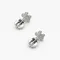 Серьги-пусеты Цветок mini из серебра 925 пробы, вид сзади на белом фоне